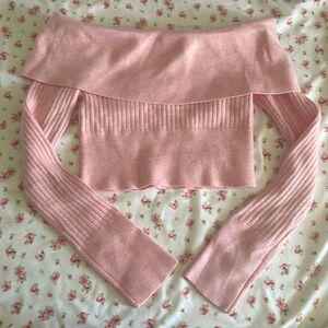 pink regina george off the shoulder top